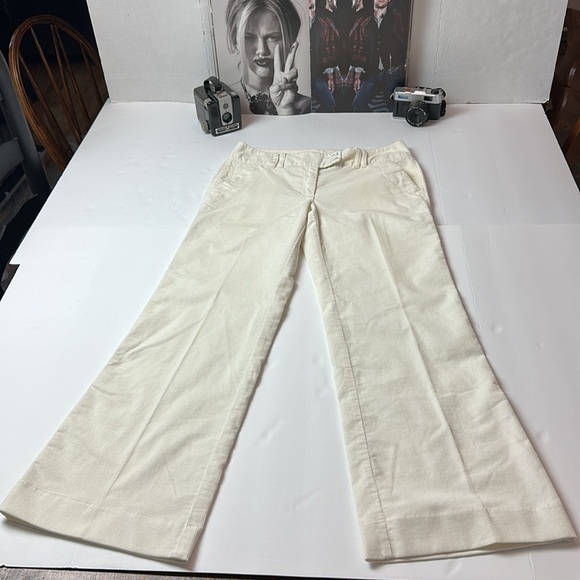 Talbots corduroy stretch cream wide leg trousers 99% cotton 1% Lycra - Picture 6 of 11